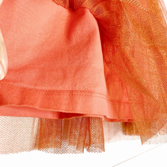 Hanna Andersson Magic Bloom Tulle Shimmer Sparkly Tiered Skirt in Orange - Picture 6 of 9